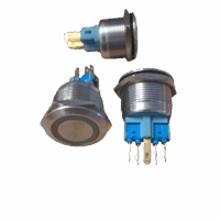 Buton metalic push antivandal cu led fara retinere IP65